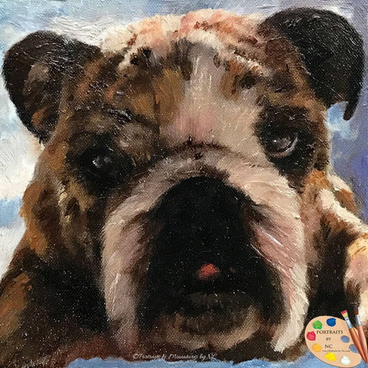oil Painting of a bulldog