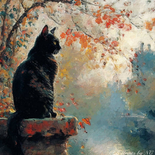 Black Cat by River Portrtait