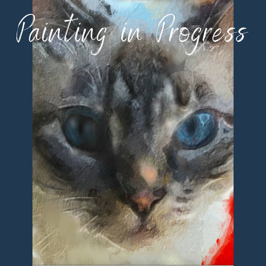 Painting Progression  cat portrait