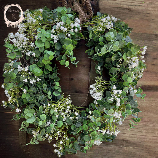 DIY Easy Spring Baby Breath Wreath 🌸 Easy, Cute and Affordable Country Style Wreath