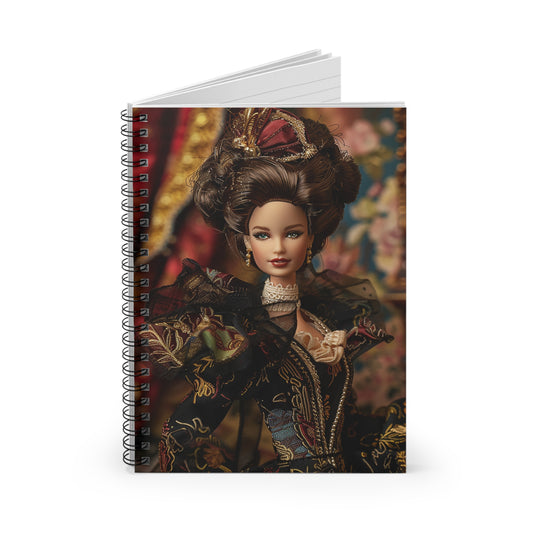 Elegant Victorian Fashion Doll Spiral Notebook - Perfect for Journaling, Gifts, Art Planning, School, Vintage Style - lined interior