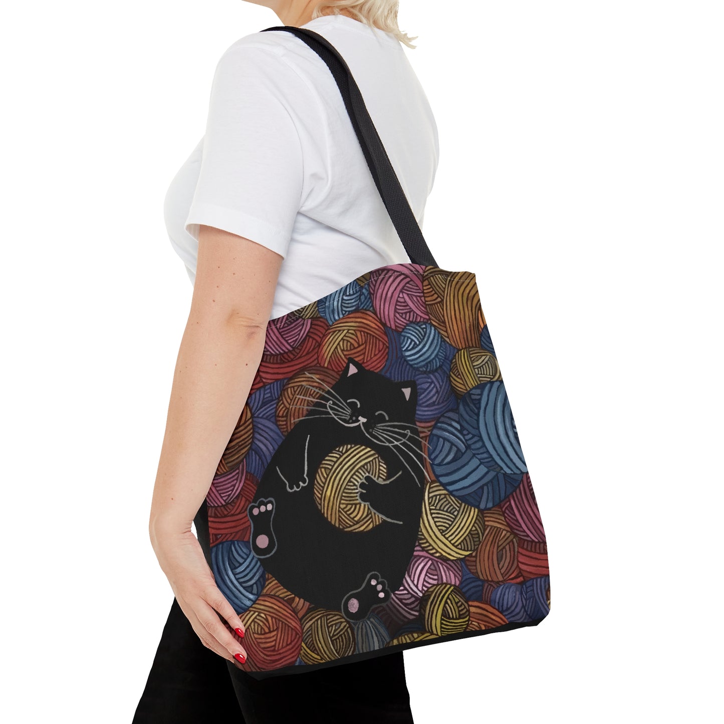 Tote Bag - Cat with Yarn Design