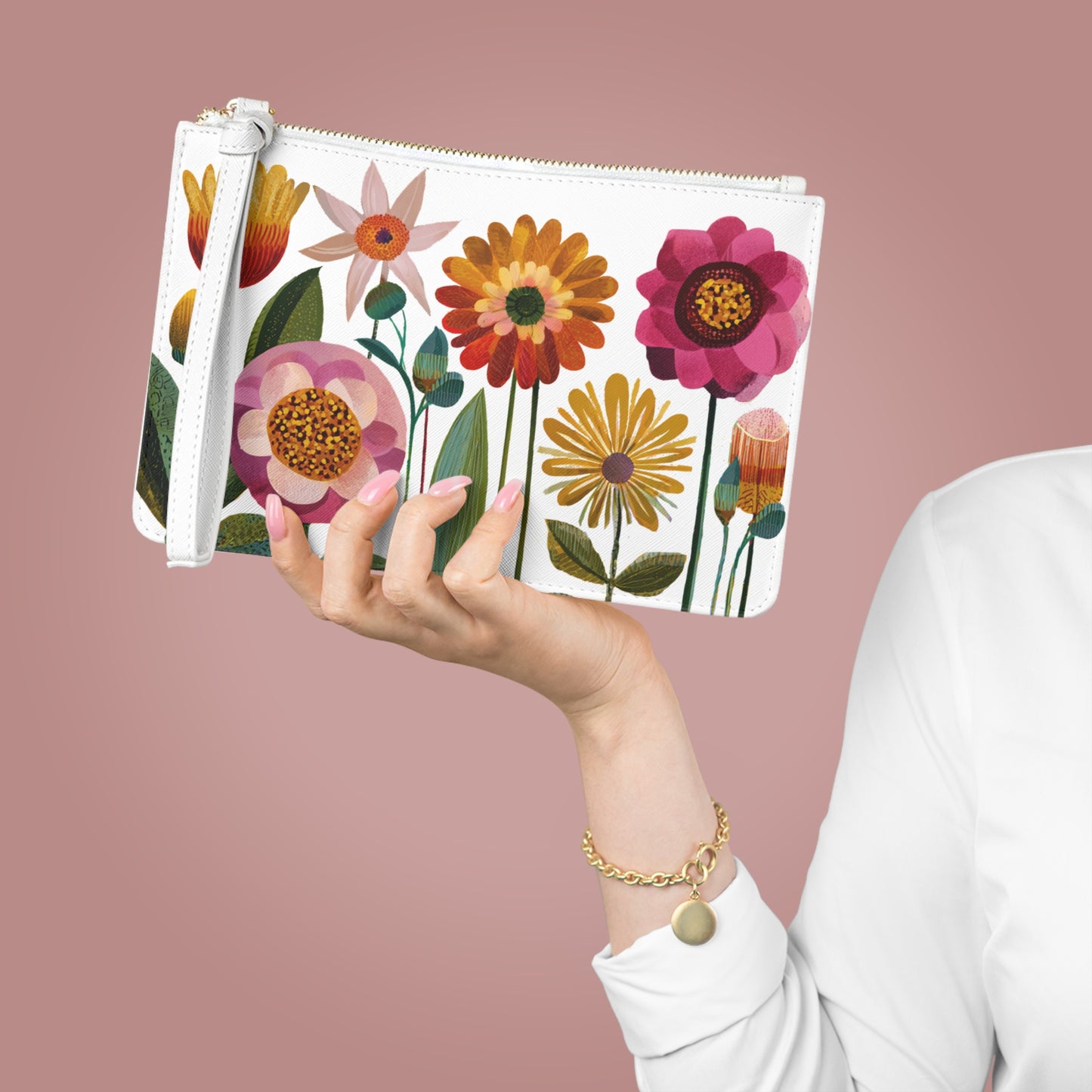 Floral Clutch Bag - Vibrant Flower Print, Boho Accessory, Ideal for Parties, Travel, Gifts, Summer Events