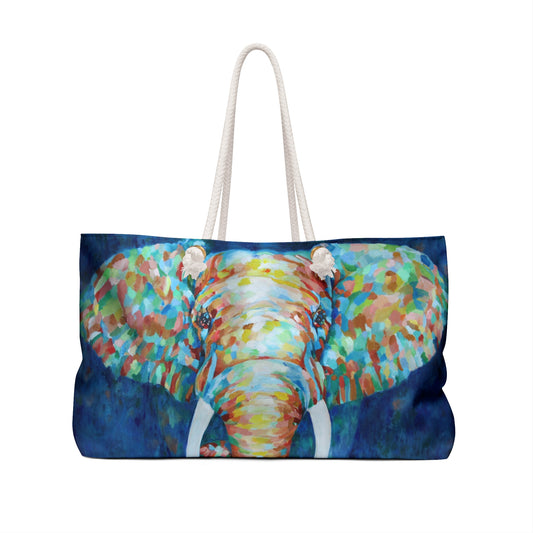 Weekender Tote Bag - Colorful Elephant back
