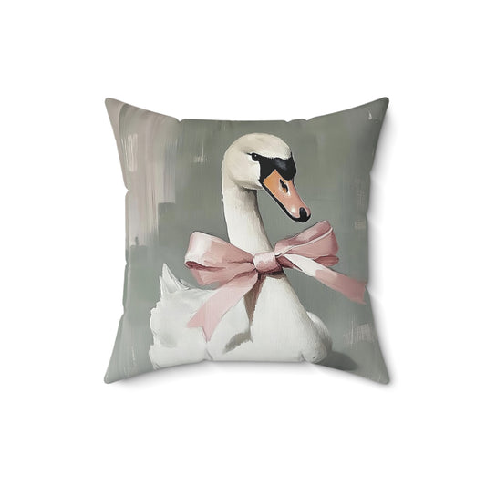 Elegant Swan Decorative Pillow, Home Decor, Gift for Animal Lovers, Nursery Accent, Soft Couch Cushion back side