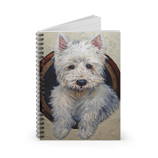 Westie Portrait Spiral Notebook — Cute West Highland White Terrier Ruled Journal