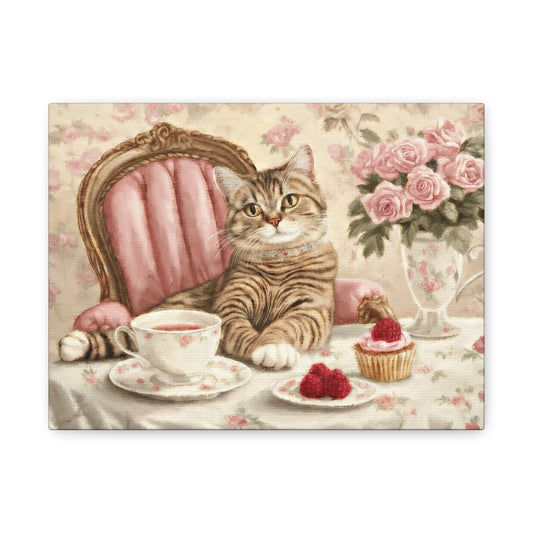 Matte Canvas - Whimsical Cat Art , Cute Wall Decor for Cat Lovers, Ideal Gift for Birthdays, Pet Lovers, and Home Decor front