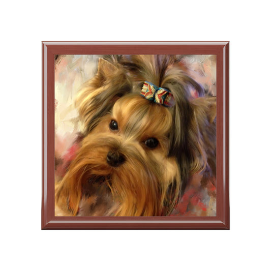 Jewelry/ Keepsake Box - Yorkie -Lacquered Box