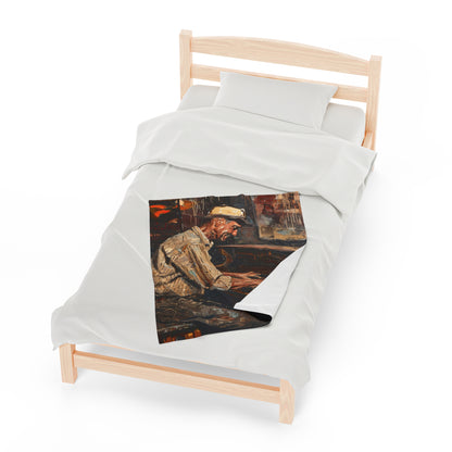 Velveteen Plush Blanket - Honky Tonk Piano Player