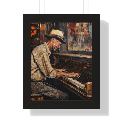 Framed Vertical Poster - Honky Tonk Piano Player