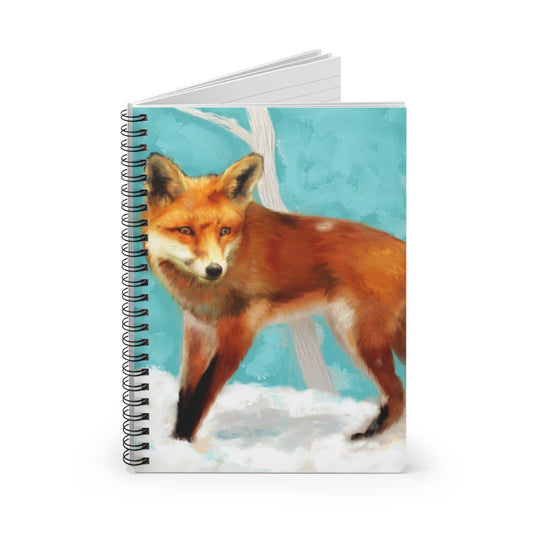 Fox Spiral Notebook — Winter Woodland Ruled Journal
