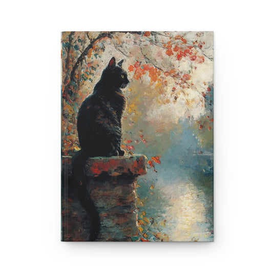 Hardcover Journal Matte - Black Cat by River