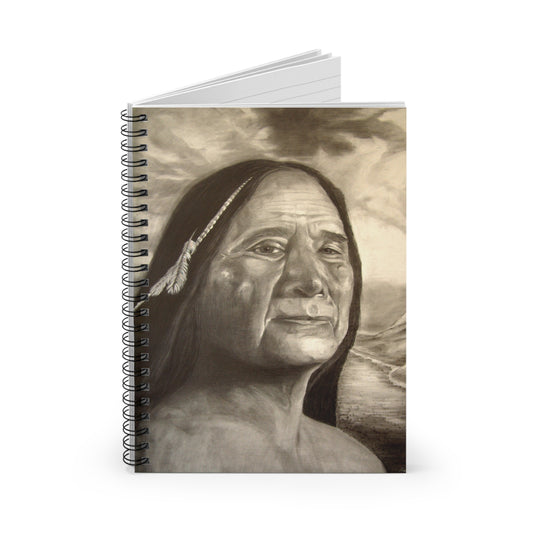 Native Elder Portrait Spiral Notebook — Ruled Journal for Sketching & Notes