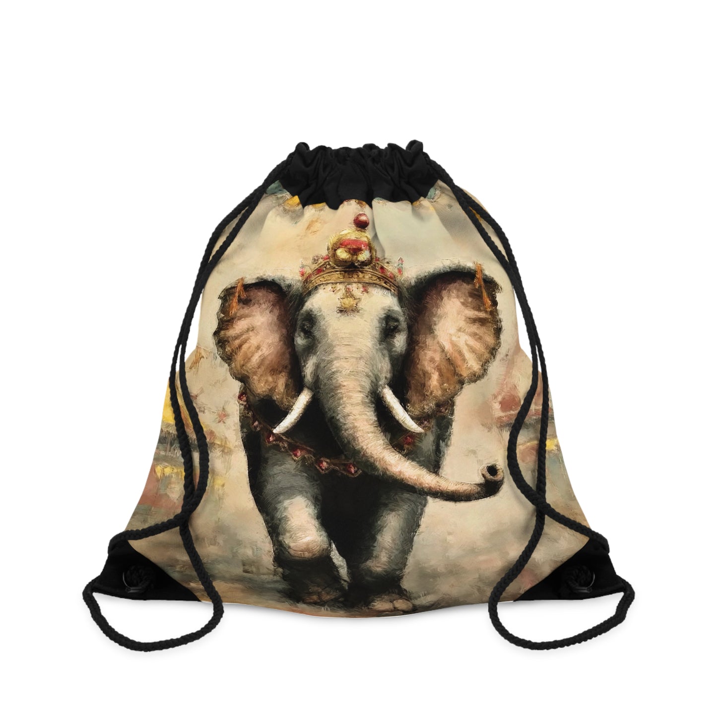 Colorful Elephant Drawstring Bag, Bohemian Backpack, Gym Bag, Travel Tote, Festival Accessory, Animal Lover Gift