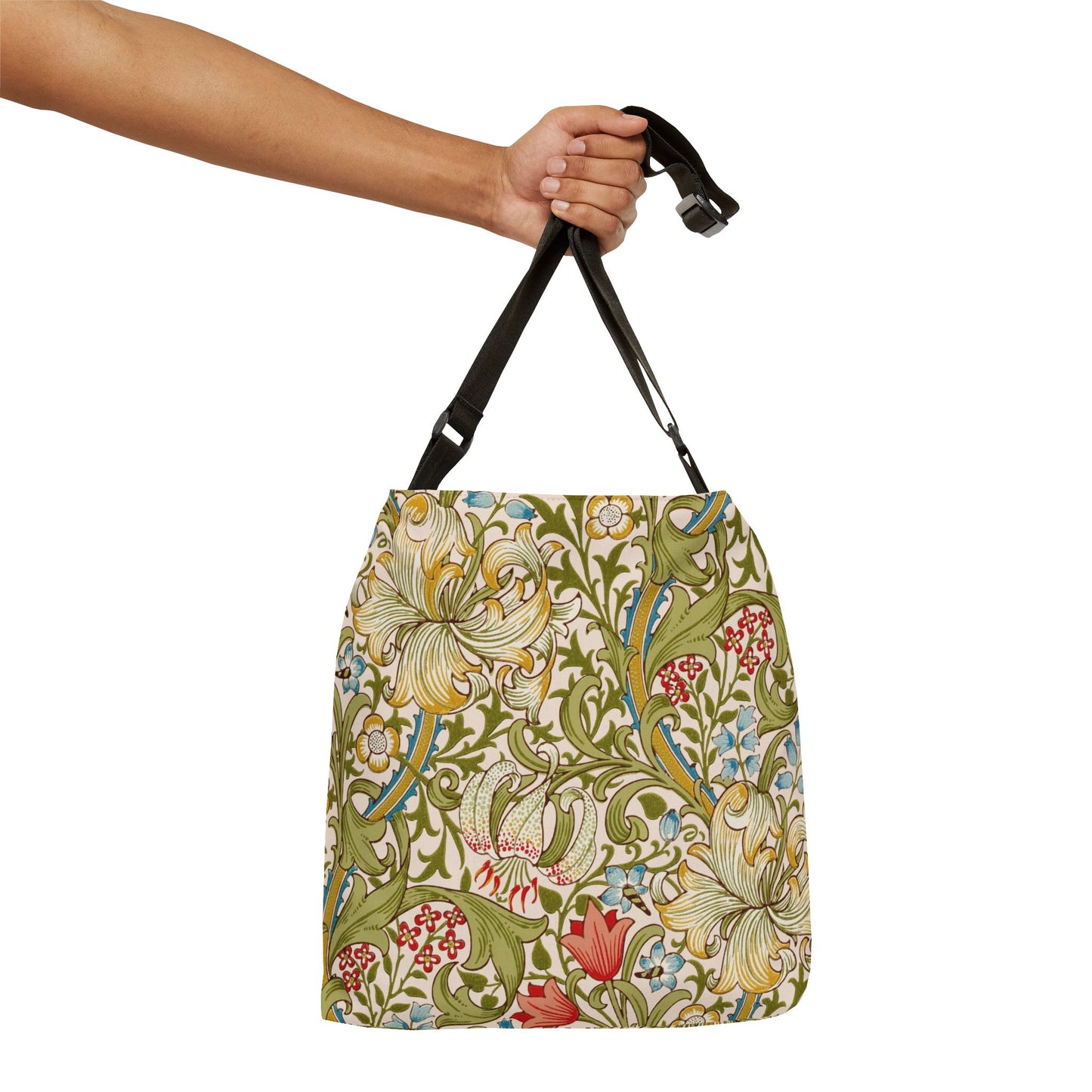 Tote Bag - Golden Lilly William Morris Design-Premium All-Over Print Shoulder Bag
