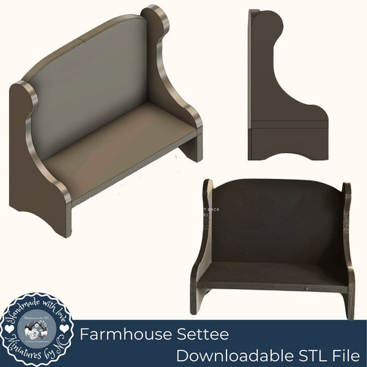 The Farmhouse Settee - 1:12 Scale Miniature