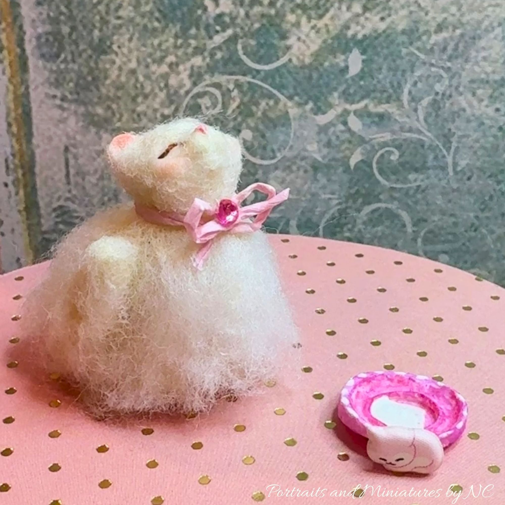 Snowy The Cat With Milk Bowl Miniature 1 12 Scale Cat Portraits And snowy-the-cat-with-milk-bowl-miniature-1-12-scale-cat-portraits-and