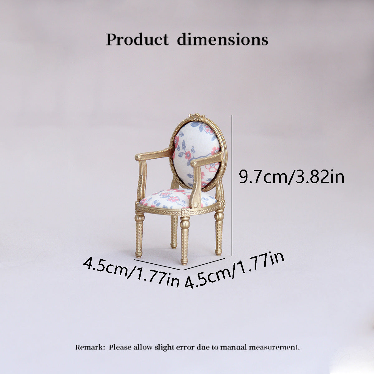 Vintage Style Miniature Armchair | 1:12 Scale Dollhouse Furniture Accessories Size