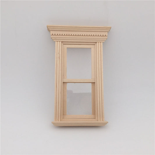 Flat Top Two Lattice Sliding Window - 1/12 Scale Dollhouse Accessories assembled