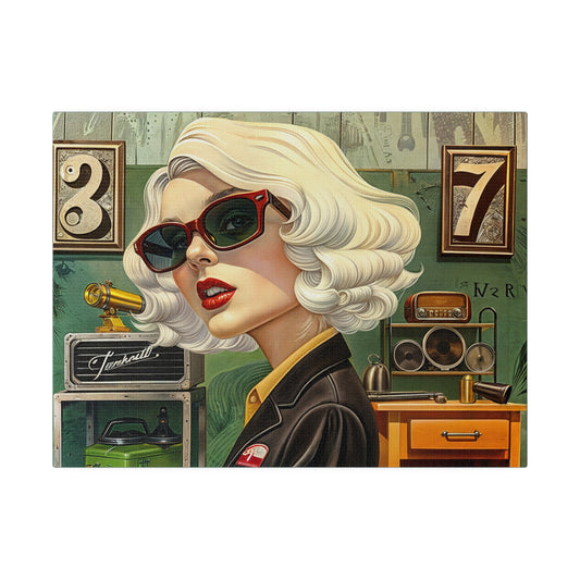 Matte Canvas, Stretched - Tool Time Blonde