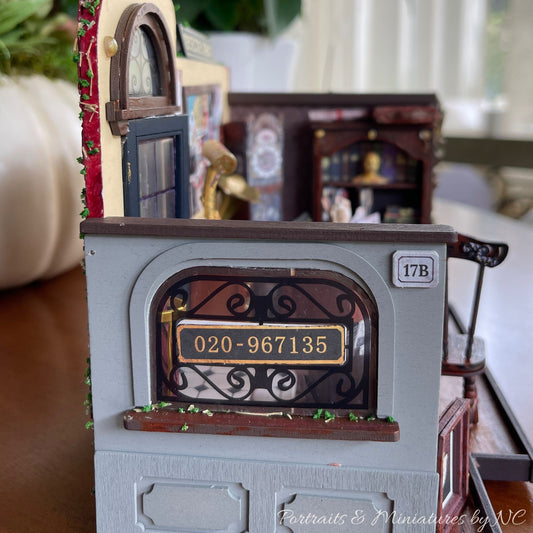 Detective Agency Miniature 1:24 Scale Handmade Diorama exterior