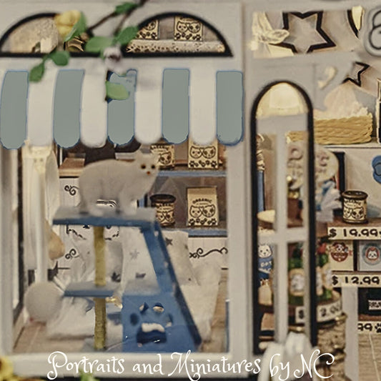 Pet Shop Diorama in 1/24 Scale cat detail
