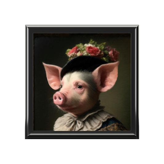 Keepsake/Jewelry Box - Pig - Wood Lacquer Box