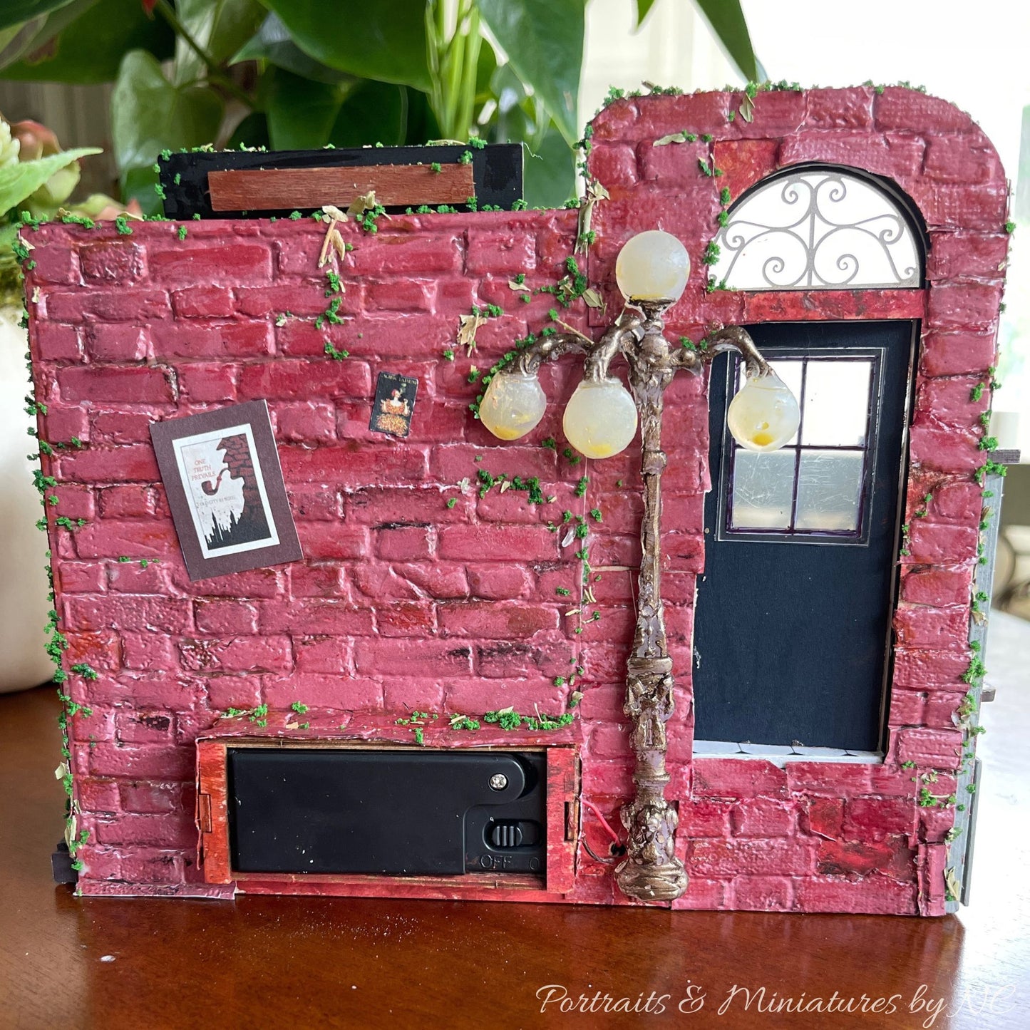 Detective Agency Miniature 1:24 Scale Handmade Diorama backside
