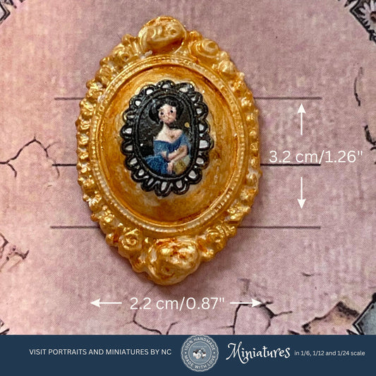 Miniature Ornate Frames Set of 3 - Diorama Dollhouse Accessories frame with woman