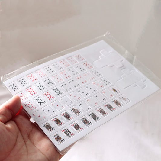 Mini Miniature Food Playing Poker Cards on sheet