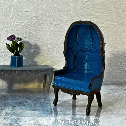 Miniature Canopy (Balloon) Chair in 1/24 Scale blue