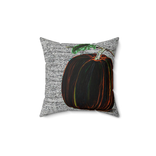 Pumpkin Pillow - Spun Polyester Square Throw Pillow with Insert