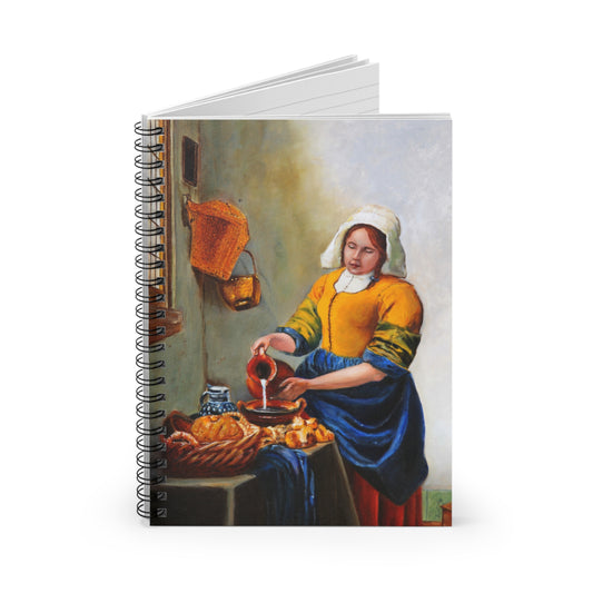 Notebook — Classic Vermeer-Style ‘Milkmaid’ Art Spiral Journal (Ruled)