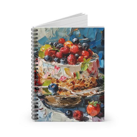Fruit Cake Spiral Notebook — Berry Dessert Art Journal (Ruled)