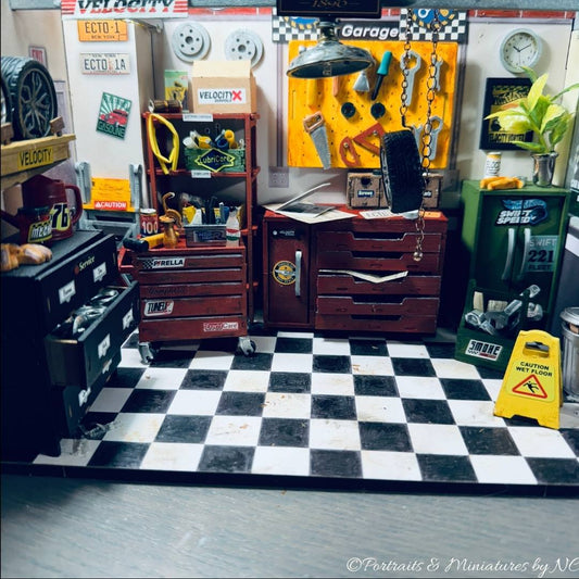🛠️ Rev Up Father's Day: The Ultimate Miniature Garage Workshop HANDMADE DIORAMA! 🛠️