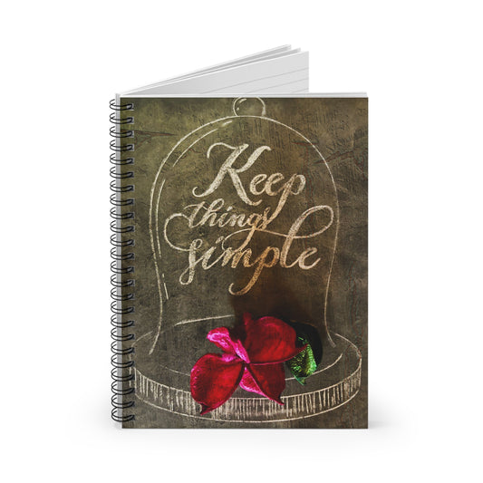 Keep Things Simple Spiral Notebook — Floral Bell Jar Ruled Journal