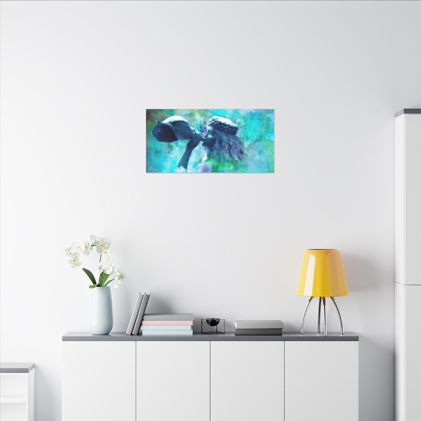 Canvas Print - Sea Nymph Conch Horn Painting