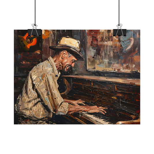 Rolled Posters - Honky Tonk Piano Player Art Poster