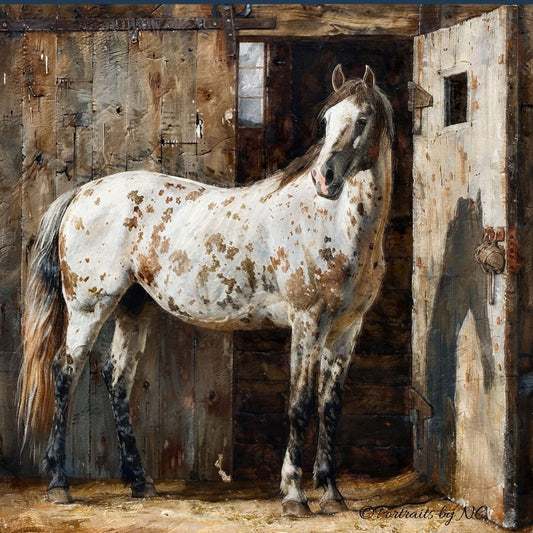 Appaloosa in Stable Painting