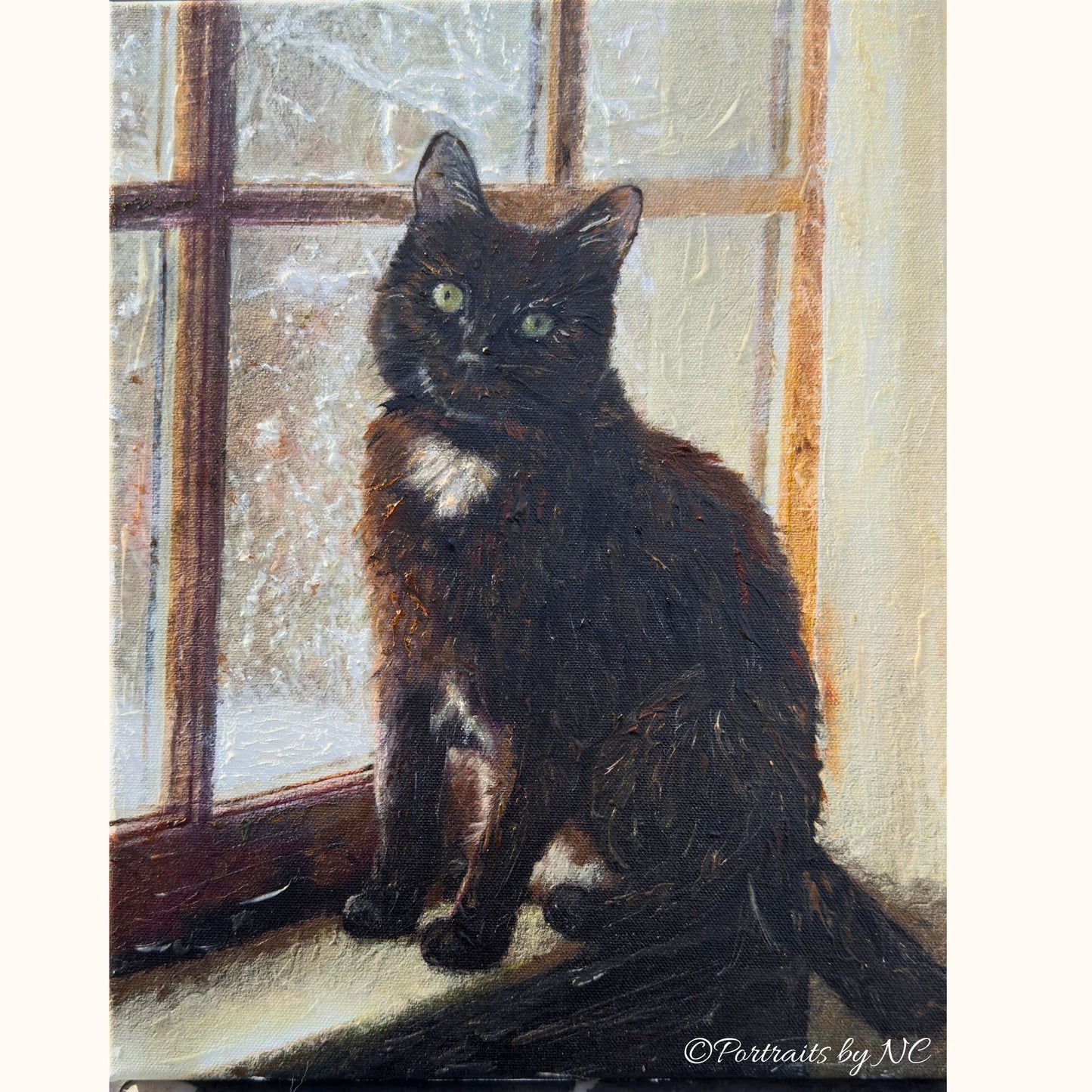 A Winter Cat Portrait to Remember - Commissioned Portrait in Oil