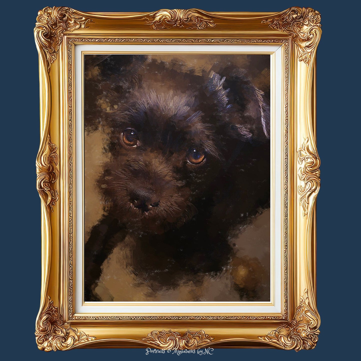 Affenpinscher Puppy - Affenpinscher Portrait Commissioned Art