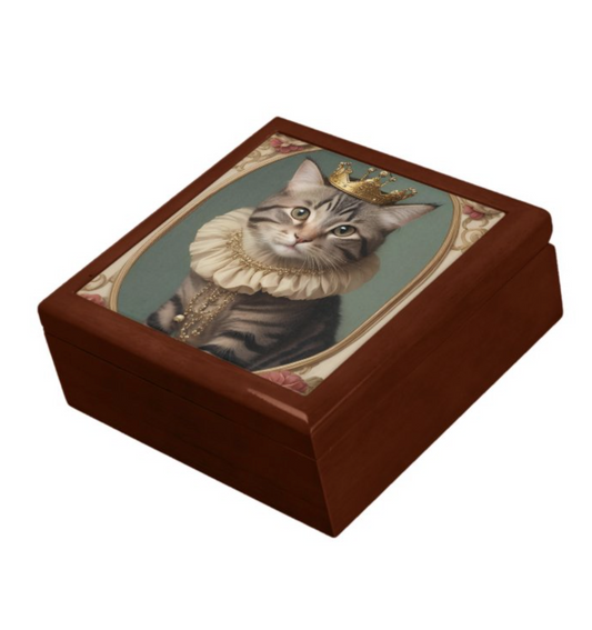 Princess Paws Keepsake Gift Box golden oak