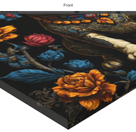 Mexican Folk Art French Bulldog Canvas Print corner