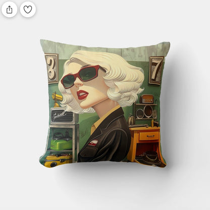 ToolTimeBlonde Throw  Pillow 16"x16" front