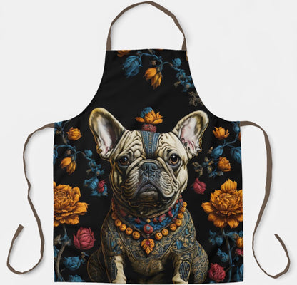 Apron Mexican Folk Art Bulldog brown strap
