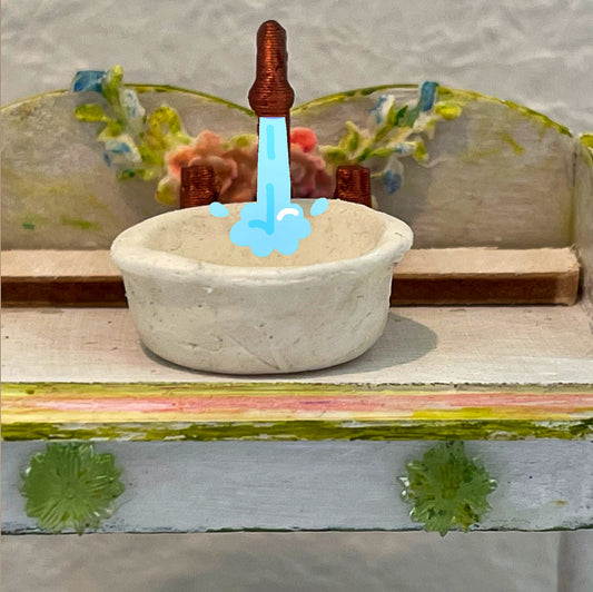 1:12 scale miniature vanity set faucet detail