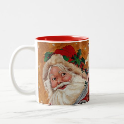 Jolly Santa Christmas Two-Tone Coffee Mug 11oz