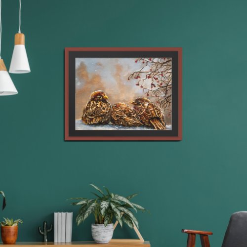 Sparrows Keeping Company - Poster Print 11x14 in