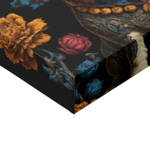 Mexican Folk Art French Bulldog Faux Canvas Print