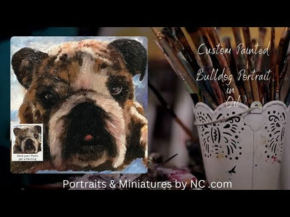 Bulldog Oil Portrait - Commissioned Dog Portrait